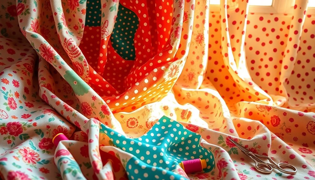 varieties of calico fabric