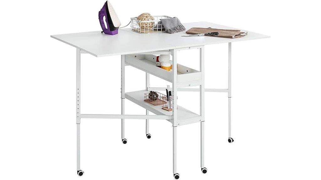 adjustable craft table storage