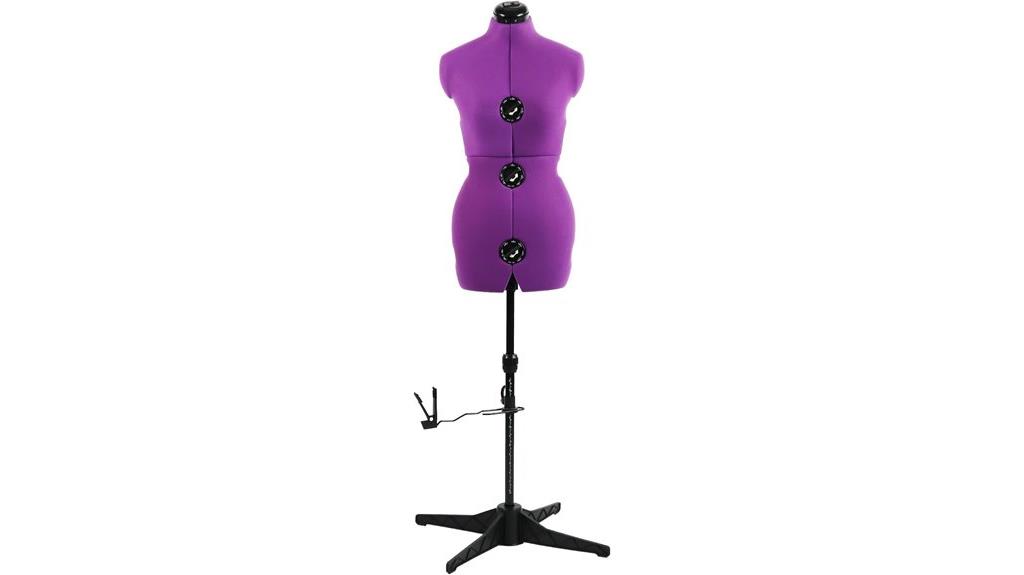 adjustable purple sewing mannequin