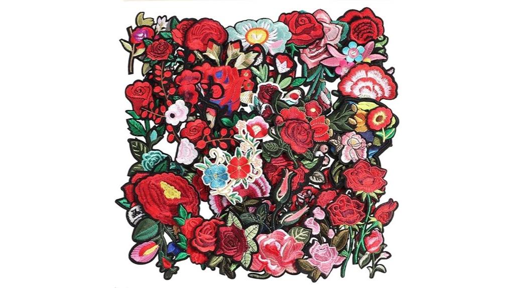 assorted flower iron on patches