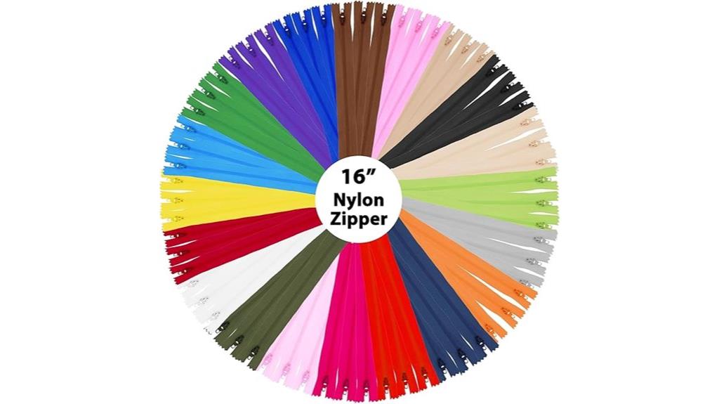 assorted nylon zippers pack