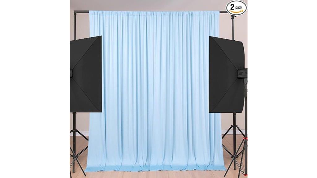 baby blue wrinkle free curtains