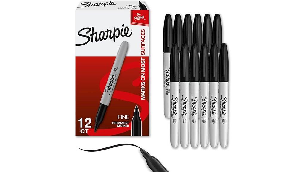 black fine tip markers