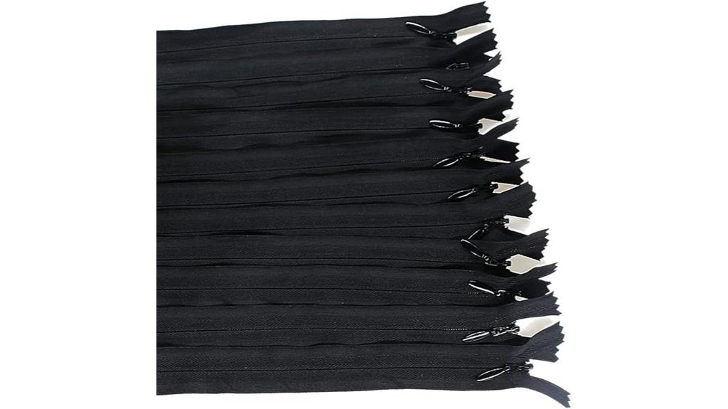black nylon coil zippers