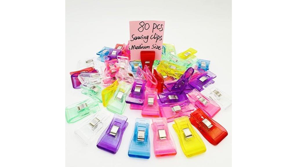 bright colorful quilting clips