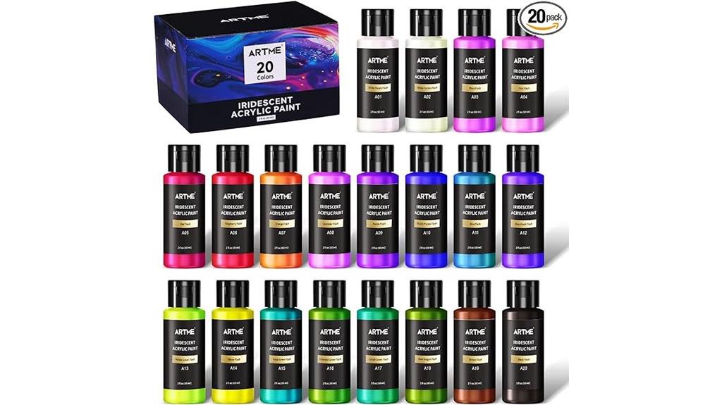 colorful chameleon acrylics set