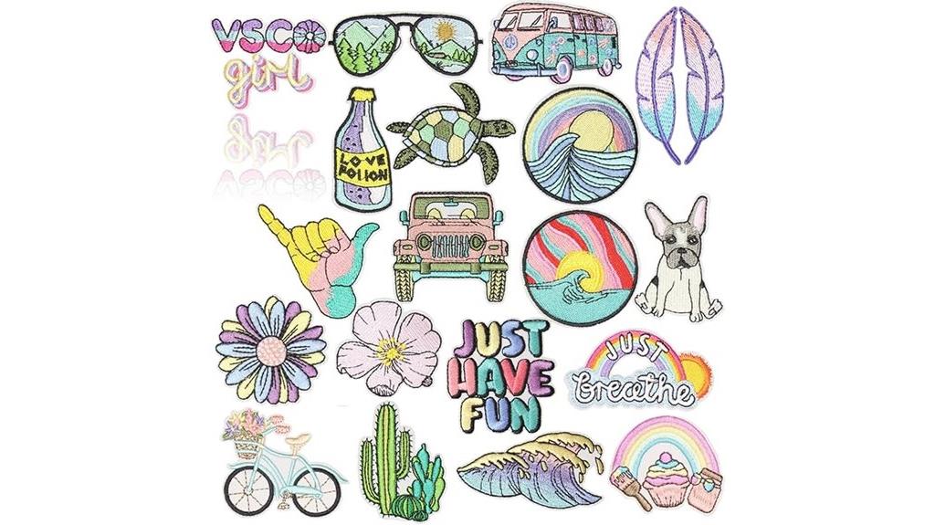 colorful embroidered clothing patches