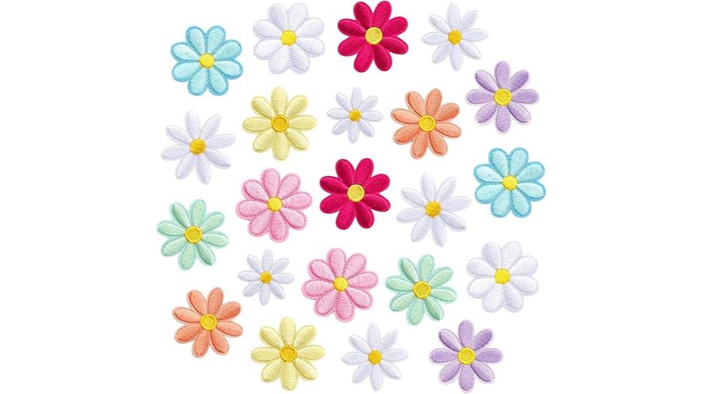 colorful flower iron on patches