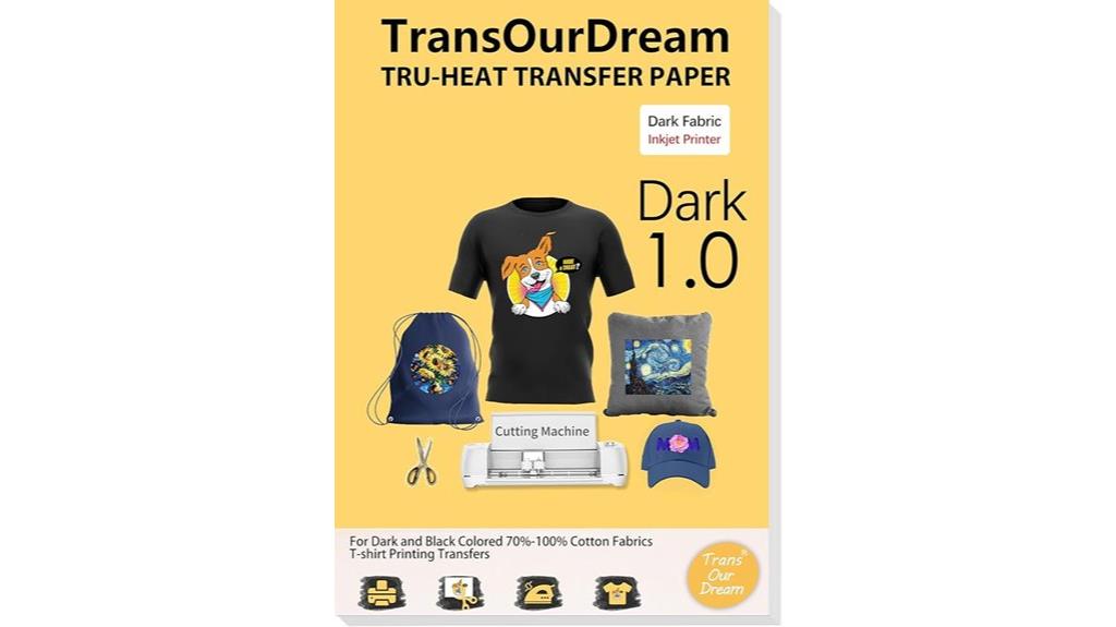 dark fabric transfer sheets