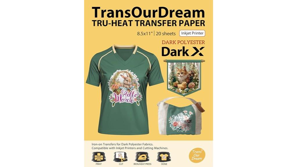 dark polyester fabric transfer