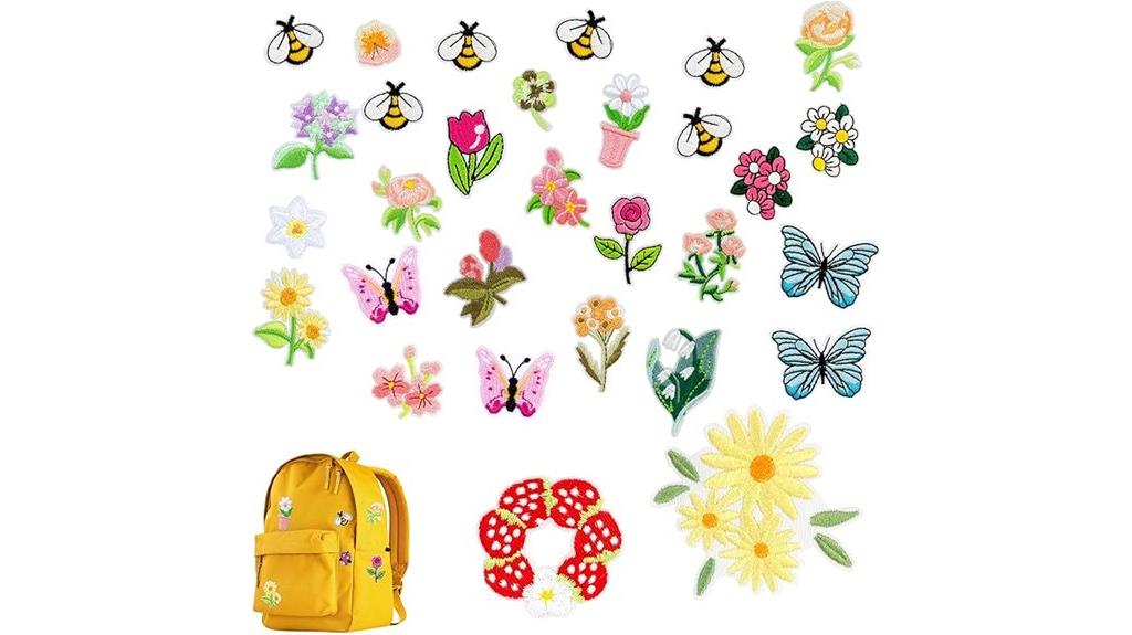 flower patch iron on
