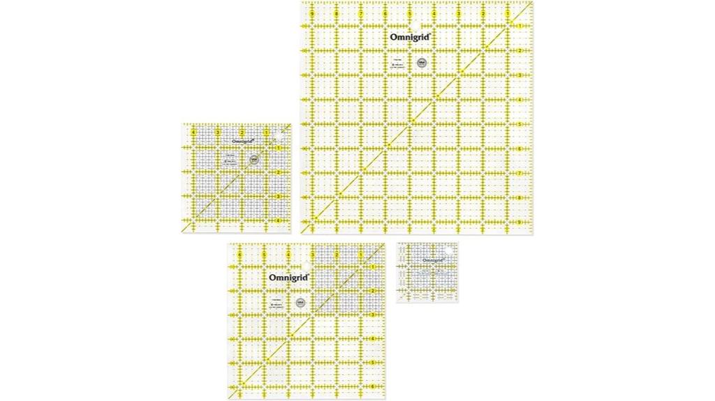 four sizes quilting rulers