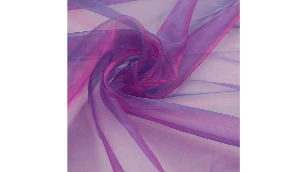fuchsia blue sheer fabric
