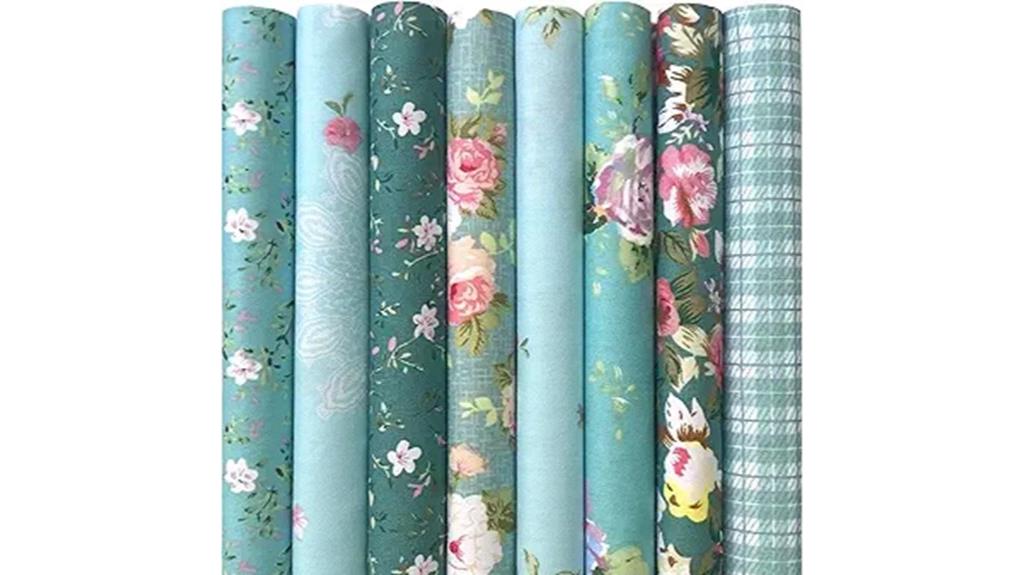 green floral fabric bundle