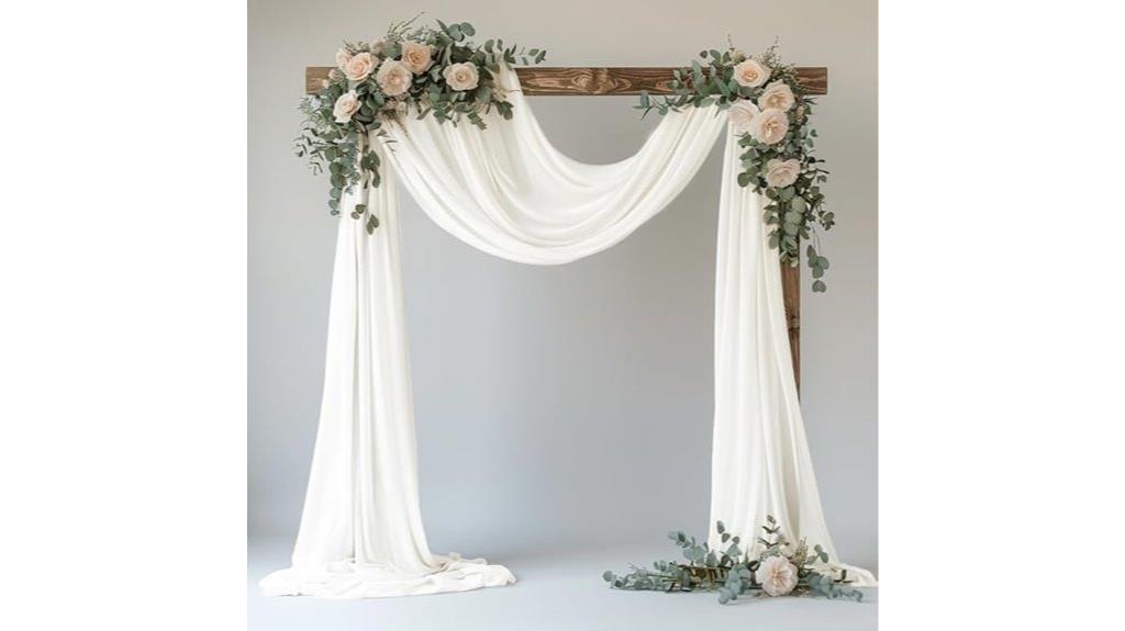ivory chiffon wedding backdrop