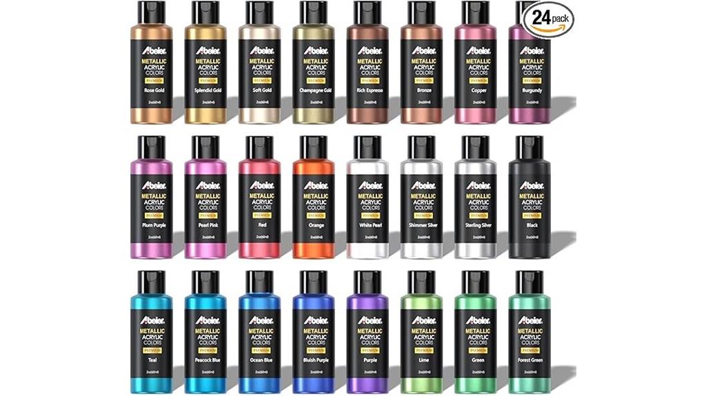 metallic acrylic paint set