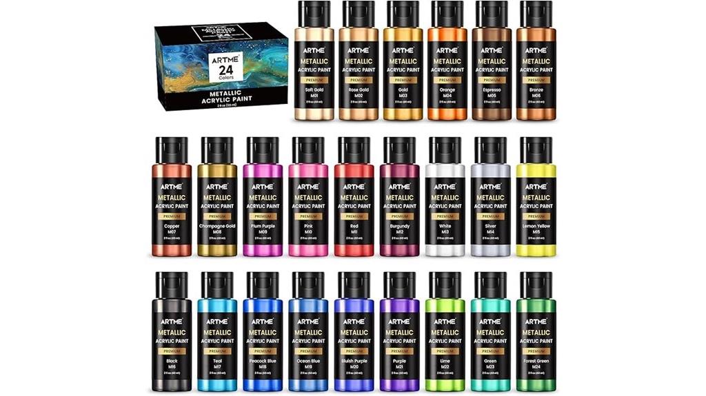 metallic acrylic paint set