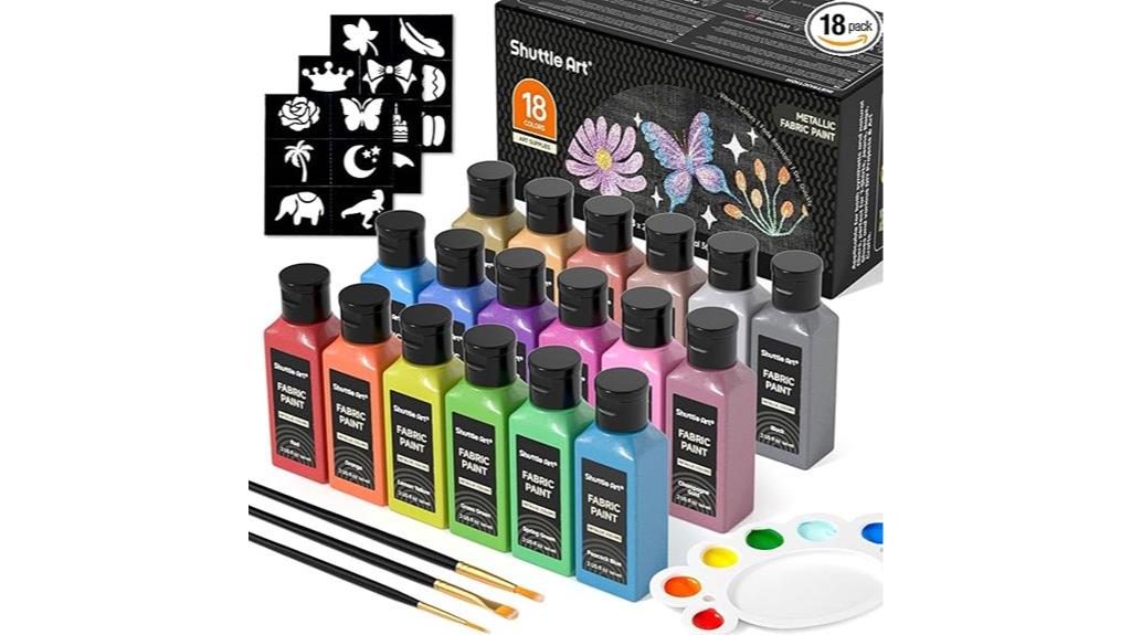 metallic fabric paint set