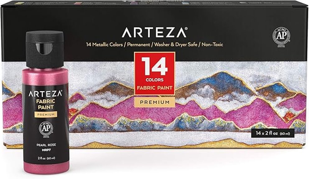 metallic fabric paint set