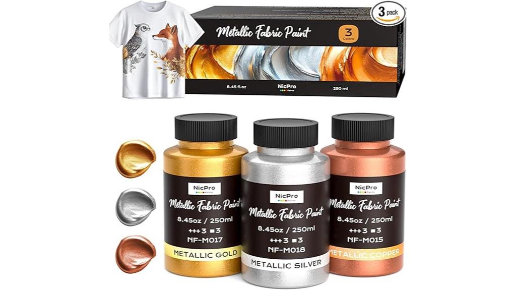 metallic fabric paint set