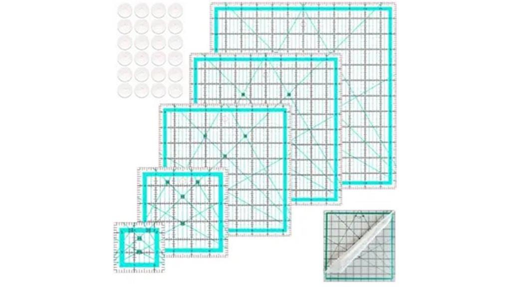 multiple size quilting rulers