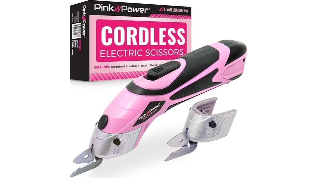pink cordless craft scissors