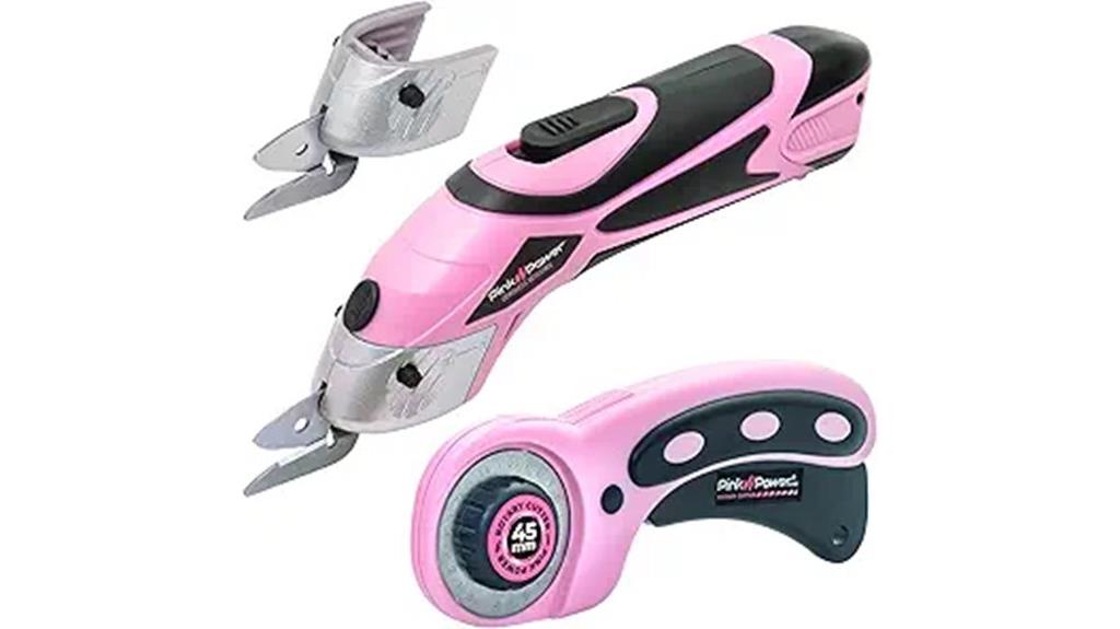 pink electric fabric scissors