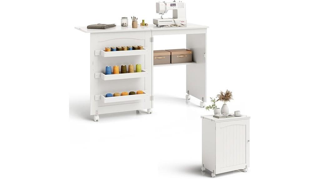 portable sewing table with storage