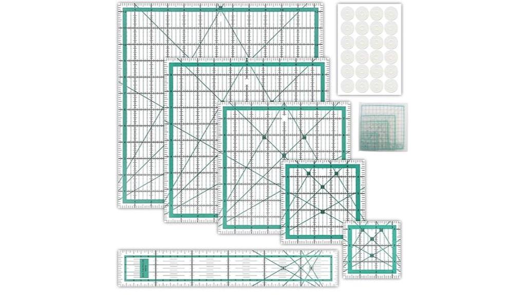 quilting ruler set with storage