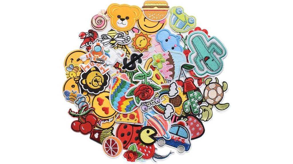 set of 60 embroidered patches