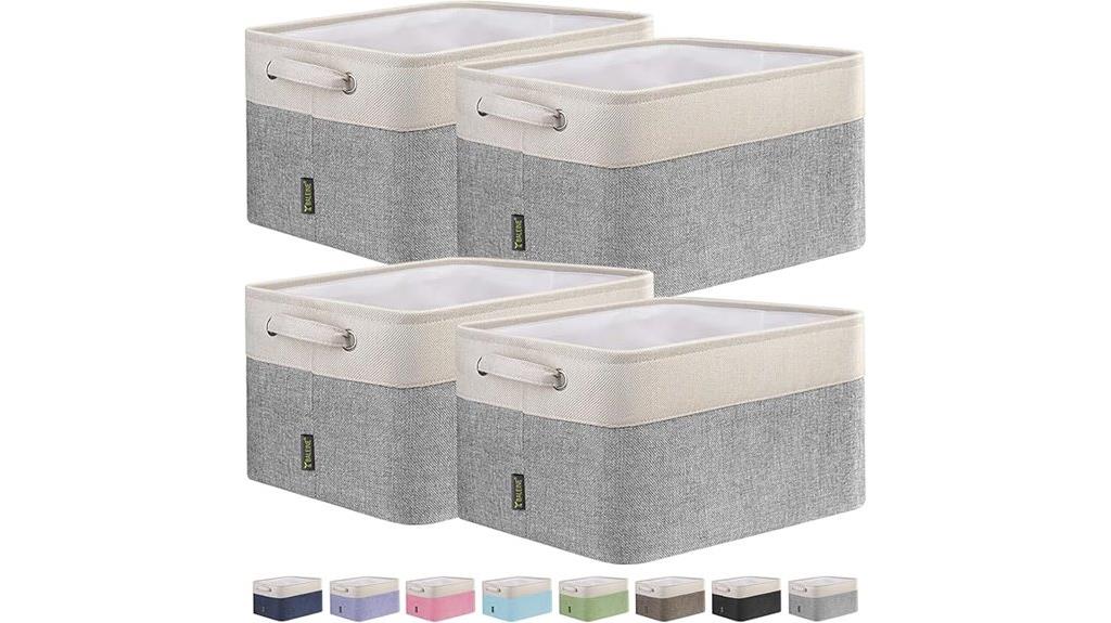 set of four fabric bins