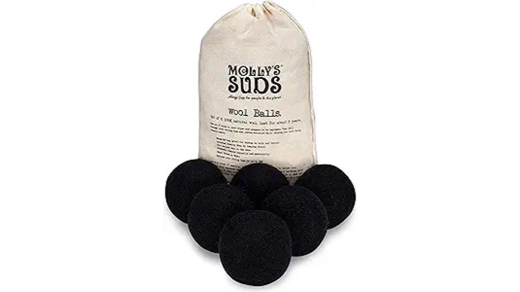 set of six wool dryer balls