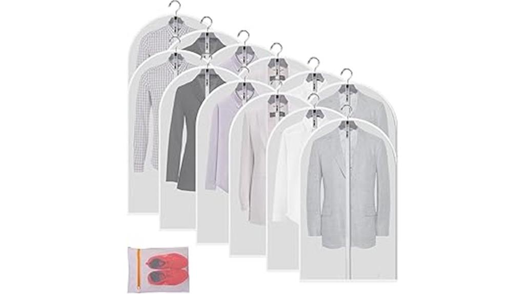 set of twelve clear storage bags