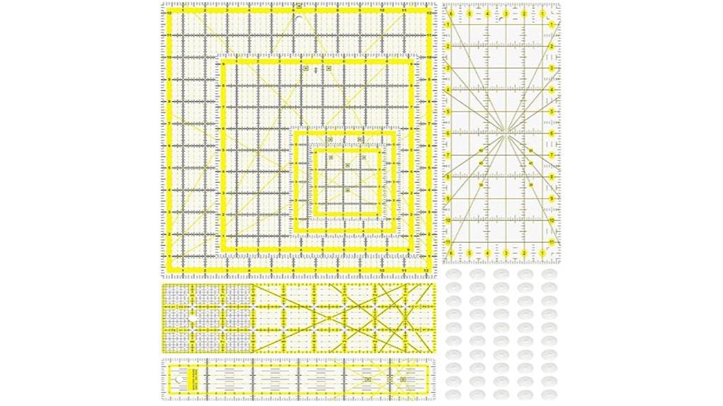 seven piece quilting ruler set