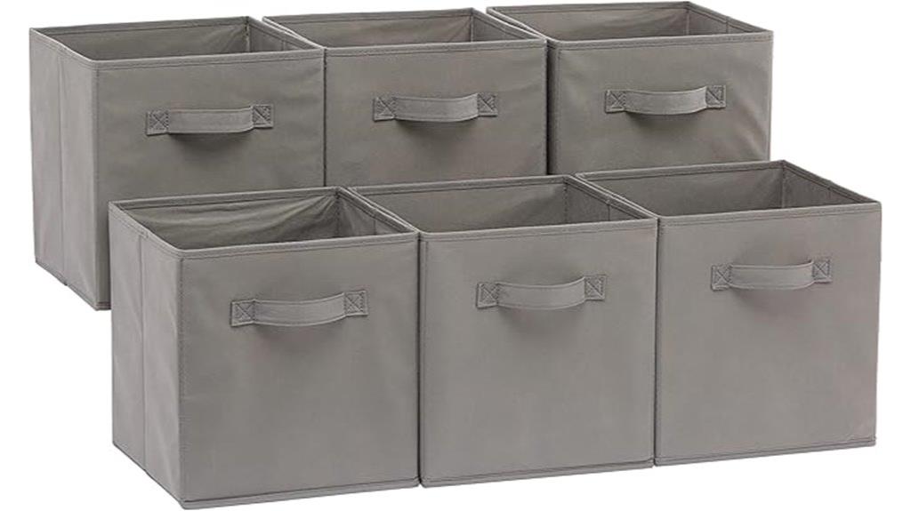 six collapsible fabric organizers