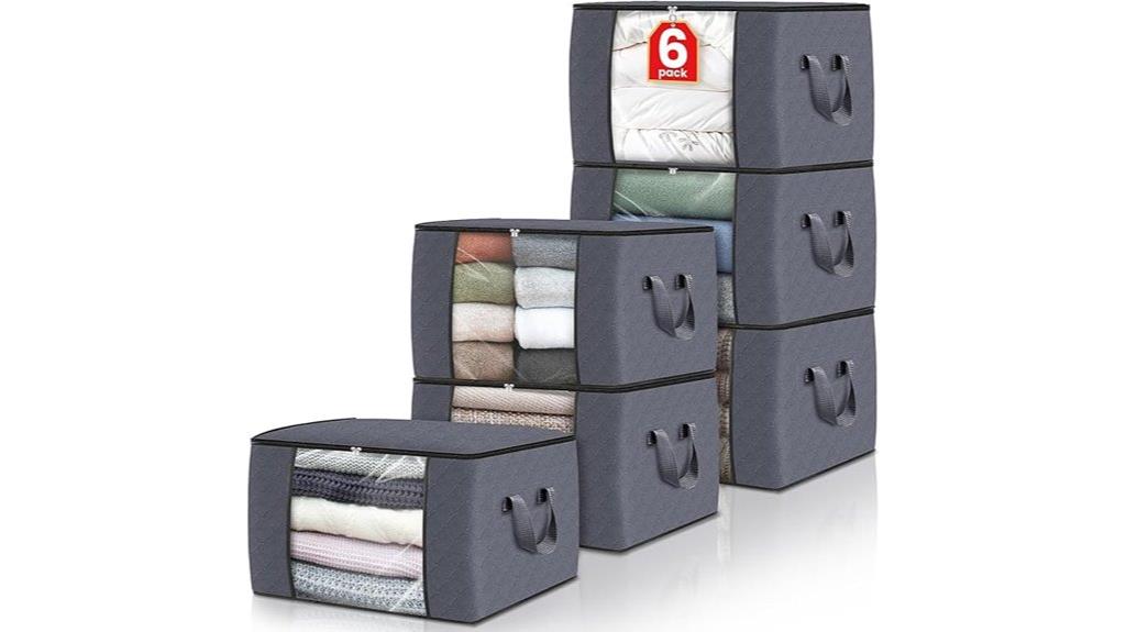 six pack fabric storage bins