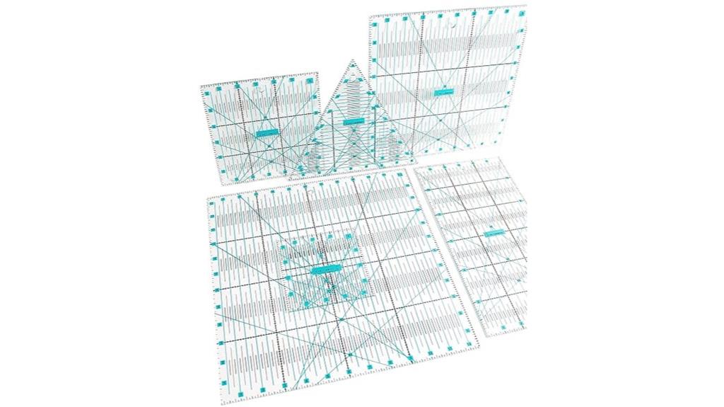 six piece quilting ruler set