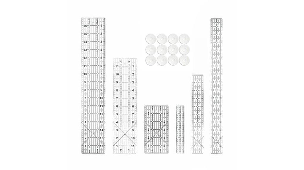 six piece sewing rulers
