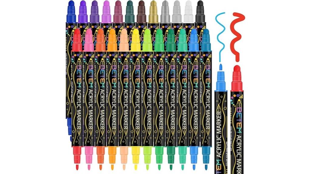 vibrant multi color acrylic markers