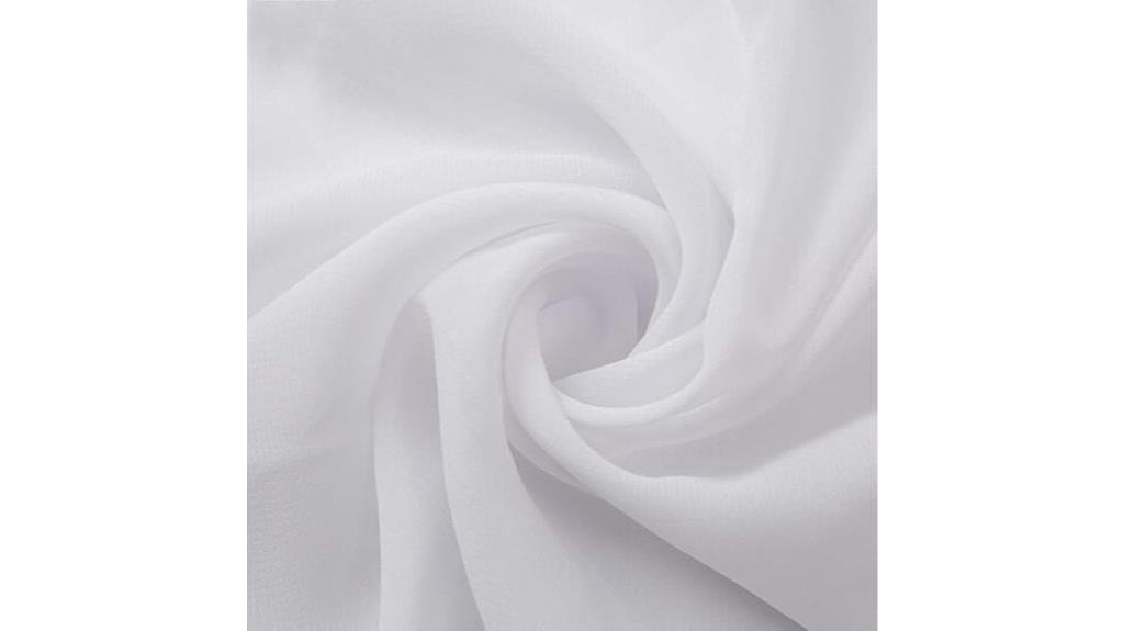 white chiffon fabric 5 yards