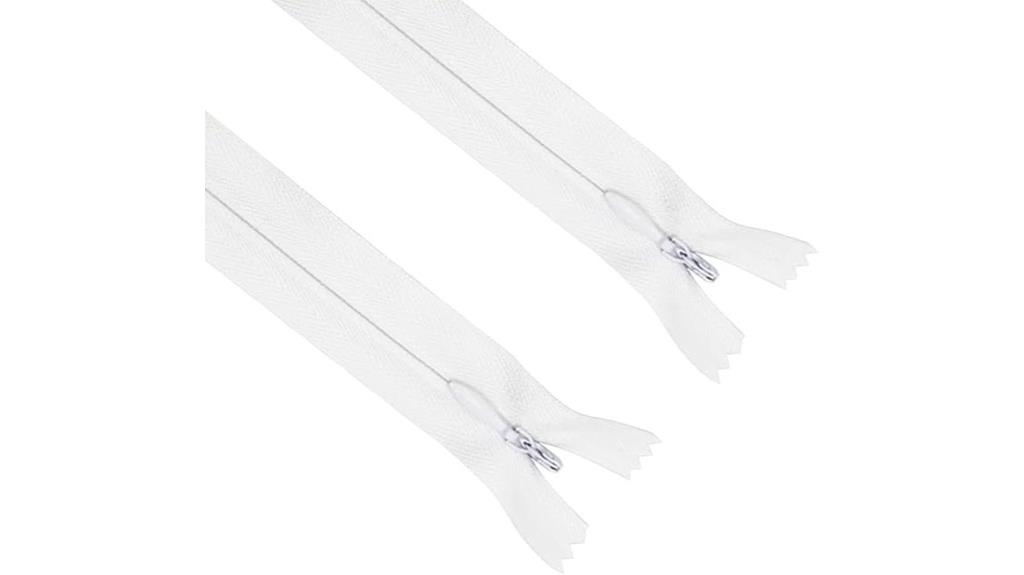 white invisible zippers