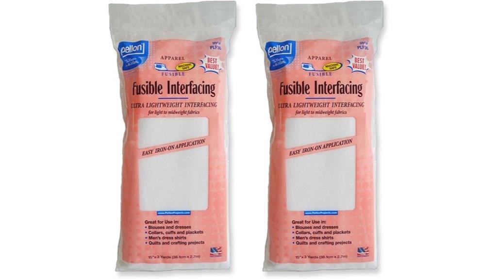 white pellon fusible interfacing