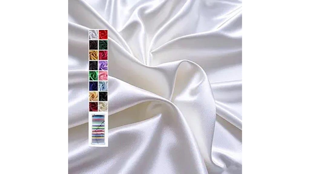 white satin fabric yardage