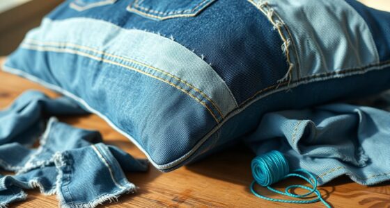 transforming old jeans into decor