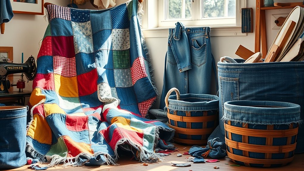 upcycled denim home decor