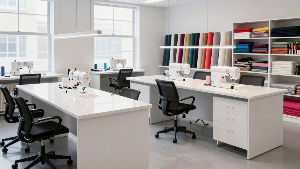 efficient well lit workspace organization