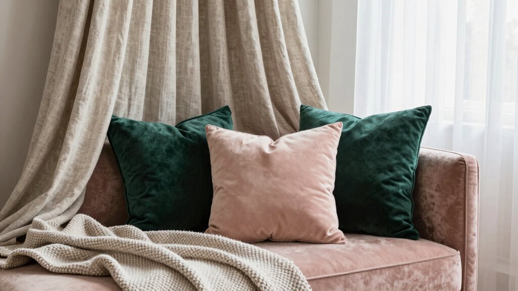 layered textiles with contrasting textures